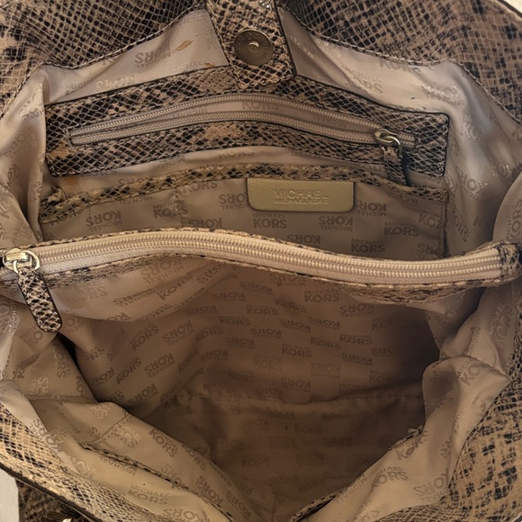 Michael Kors Tan Snake Print Tote - Picture 6 of 15